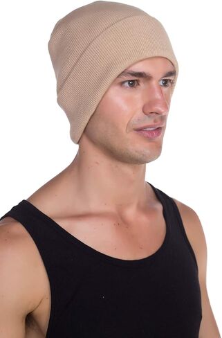 Top Level Beanie Men Women - Unisex Cuffed Plain Skull Knit Hat Cap in Kuwait