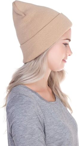 Top Level Beanie Men Women - Unisex Cuffed Plain Skull Knit Hat Cap in Kuwait