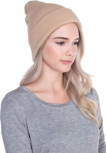 Top Level Beanie Men Women - Unisex Cuffed Plain Skull Knit Hat Cap in Kuwait