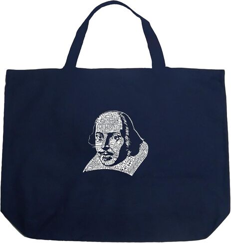 LA POP ART Large Word Art Tote Bag - The Titles of All of William Shakespeare's Comedies & Tragedies Black in Kuwait