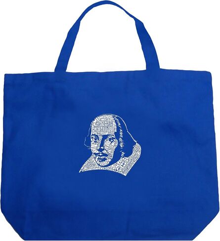 LA POP ART Large Word Art Tote Bag - The Titles of All of William Shakespeare's Comedies & Tragedies Black in Kuwait