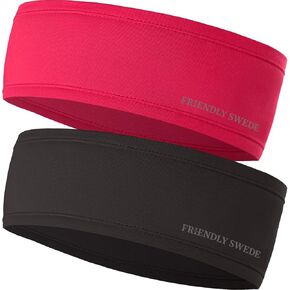 The Friendly Swede Ear Warmer Headband for Women and Men, Ear Warmers for Women, Outdoors / Cycling / Hiking / Running Headband for Women, Ear Covers, Ear Warmers for Men, Liner Under Helmets (2-Pack)