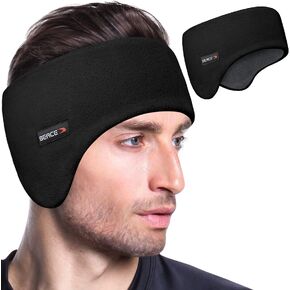 BEACE Double-Layer Fleece Ear Warmers Winter Headband for Men Women-Ear Muffs Ear Covers for Running Cycling Ski