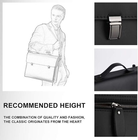 Leathario Leather Briefcase for Men Leather Laptop Bag Shoulder Messenger Bag Business Work Bag in Saudi Arabia