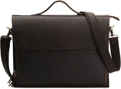 Leathario Leather Briefcase for Men Leather Laptop Bag Shoulder Messenger Bag Business Work Bag in Saudi Arabia