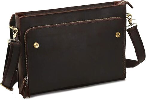 Leathario Leather Briefcase for Men Leather Laptop Bag Shoulder Messenger Bag Business Work Bag in Saudi Arabia