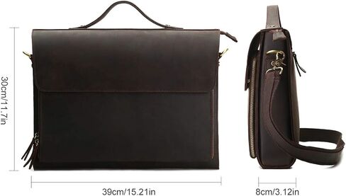 Leathario Leather Briefcase for Men Leather Laptop Bag Shoulder Messenger Bag Business Work Bag in Saudi Arabia