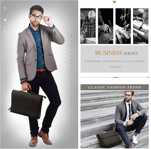 Leathario Leather Briefcase for Men Leather Laptop Bag Shoulder Messenger Bag Business Work Bag in Saudi Arabia