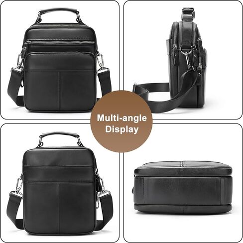 Genuine Leather Messenger Bag for Men, Work Crossbody Handbag Bag Casual Shoulder Day Pack 9.1 inch Briefcase in Kuwait