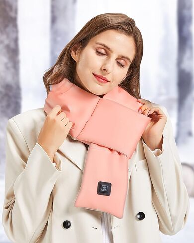 وشاح ساخن - وسادة تدفئة للرقبة، أوشحة قابلة لإعادة الشحن للرجال والنساء مع بطارية، 3 مستويات تسخين، هدية عيد الميلاد in Kuwait