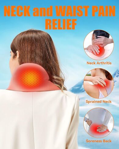 وشاح ساخن - وسادة تدفئة للرقبة، أوشحة قابلة لإعادة الشحن للرجال والنساء مع بطارية، 3 مستويات تسخين، هدية عيد الميلاد in Kuwait