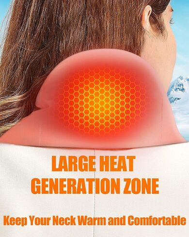 وشاح ساخن - وسادة تدفئة للرقبة، أوشحة قابلة لإعادة الشحن للرجال والنساء مع بطارية، 3 مستويات تسخين، هدية عيد الميلاد in Kuwait
