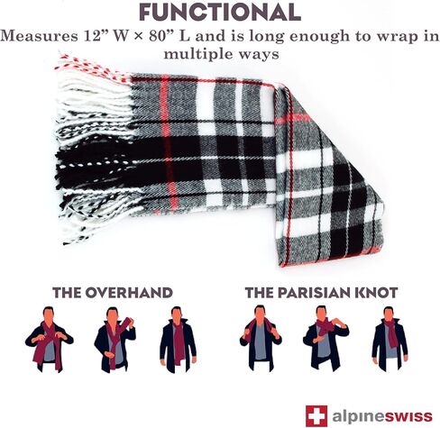 Alpine Swiss Mens Plaid Scarf Softer Than Cashmere Scarves Winter Shawl in Saudi Arabia