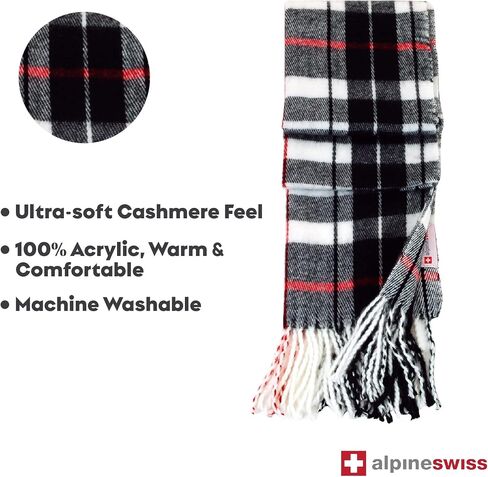 Alpine Swiss Mens Plaid Scarf Softer Than Cashmere Scarves Winter Shawl in Saudi Arabia