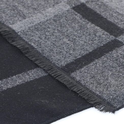 Mens Winter Warm Cashmere Scarf Plaid Tassel Scarf for Men Soft Long Cotton Scarves in Saudi Arabia