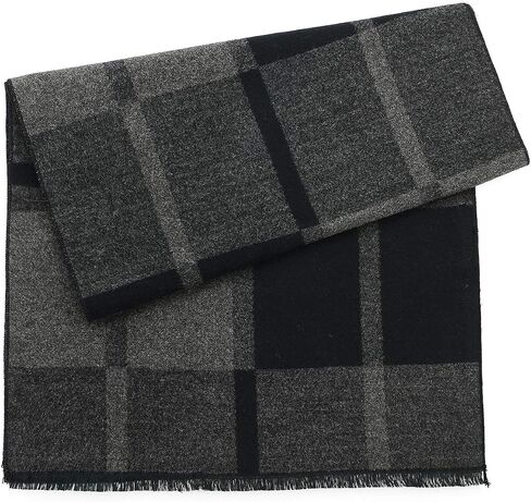 Mens Winter Warm Cashmere Scarf Plaid Tassel Scarf for Men Soft Long Cotton Scarves in Saudi Arabia