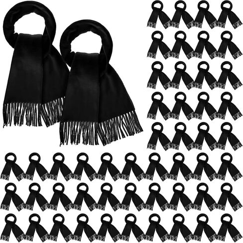 48 Pcs Winter Scarves Bulk Cashmere Feel Warm Scarf with Tassel Edge Soft Scarf for Men Women Unisex Donation Unisex in Saudi Arabia
