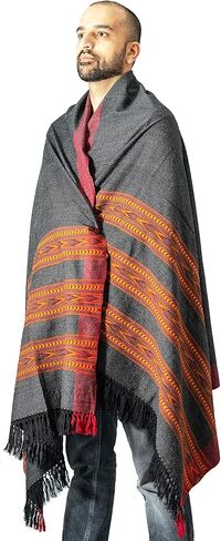 Om Shanti Crafts Meditation or Prayer Shawl or Plain Blanket, Wool Shawl/Wrap, Oversize Scarf. Unisex in Saudi Arabia
