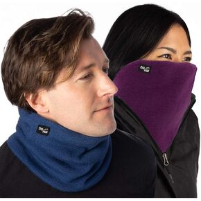 DG Hill (2 Pack) Thick Heat Trapping Thermal Neck Warmers, Winter Neck Gaiter Set Fleece Lined