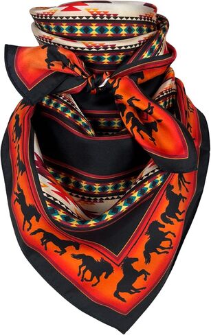 Austin Accent Cowboy Bandana 100% Silk Scarf Wild Rag 34 Inch Multiple Colors in Saudi Arabia