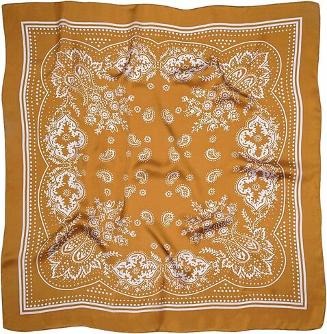 VANLINKER 27.5 Inches Silk Head Scarf for Women Men Vintage Bandanas Satin Hair Scarf Silk Wrap Neck Square Scarves VL9549 in Saudi Arabia