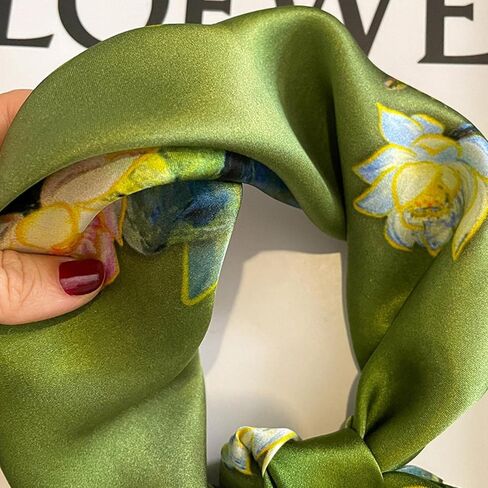 PoeticEHome 100% Mulberry Silk Neck Scarf 21"x21" Small Square Scarfs for Women Gift Packed in Saudi Arabia