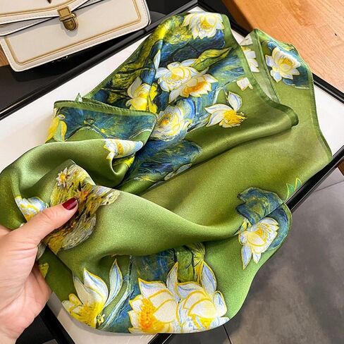 PoeticEHome 100% Mulberry Silk Neck Scarf 21"x21" Small Square Scarfs for Women Gift Packed in Saudi Arabia