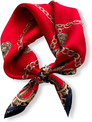 PoeticEHome 100% Mulberry Silk Neck Scarf 21"x21" Small Square Scarfs for Women Gift Packed in Saudi Arabia