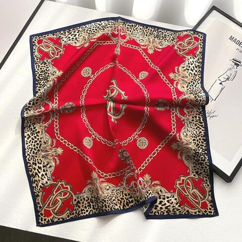 PoeticEHome 100% Mulberry Silk Neck Scarf 21"x21" Small Square Scarfs for Women Gift Packed in Saudi Arabia