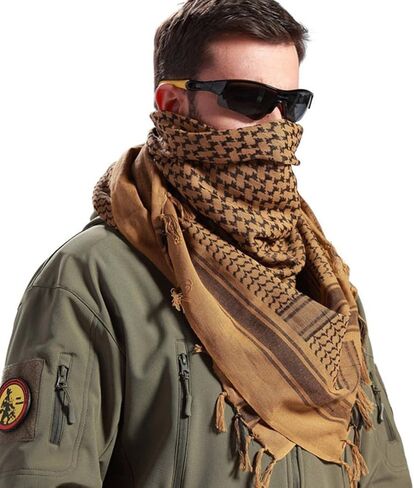FREE SOLDIER Scarf Military Shemagh Tactical Desert Keffiyeh Head Neck Scarf Arab Wrap with Tassel 43x43 inches in Saudi Arabia
