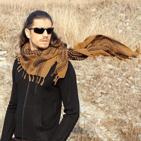 FREE SOLDIER Scarf Military Shemagh Tactical Desert Keffiyeh Head Neck Scarf Arab Wrap with Tassel 43x43 inches in Saudi Arabia