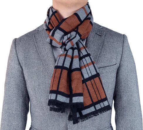 Scarf for Men Reversible Elegant Classic Cashmere Feel Scarves for Spring Fall Winter in Kuwait