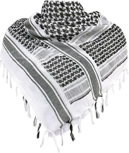 Military Shemagh Tactical Desert Scarf, 100% Cotton Keffiyeh Neck Head Scarf Wrap for Men Women in Saudi Arabia