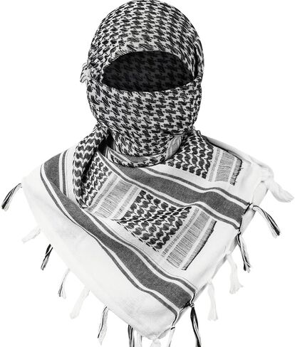 Military Shemagh Tactical Desert Scarf, 100% Cotton Keffiyeh Neck Head Scarf Wrap for Men Women in Saudi Arabia