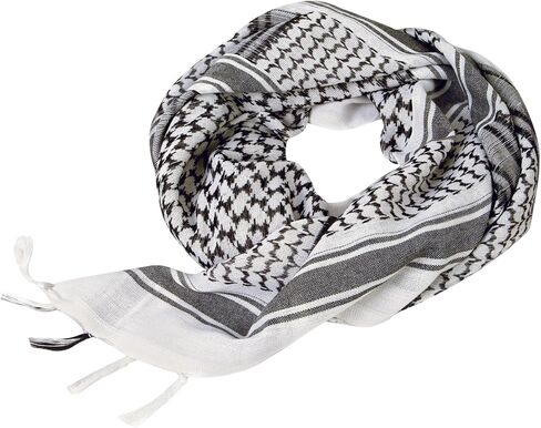 Military Shemagh Tactical Desert Scarf, 100% Cotton Keffiyeh Neck Head Scarf Wrap for Men Women in Saudi Arabia