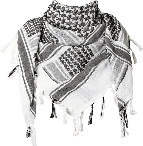Military Shemagh Tactical Desert Scarf, 100% Cotton Keffiyeh Neck Head Scarf Wrap for Men Women in Saudi Arabia