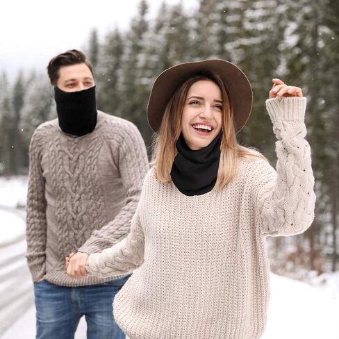 DG Hill (2 Pack) Thick Heat Trapping Thermal Neck Warmers, Winter Neck Gaiter Set Fleece Lined in Kuwait