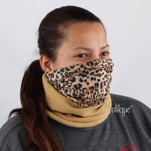 Patterned Neck Gaiter Face Scarf With Fleece Bottom in Kuwait