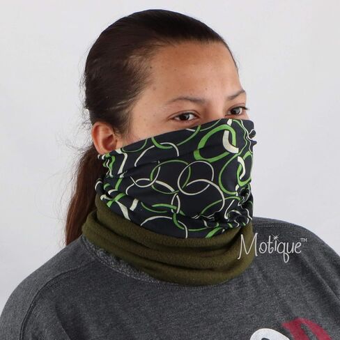 Patterned Neck Gaiter Face Scarf With Fleece Bottom in Kuwait