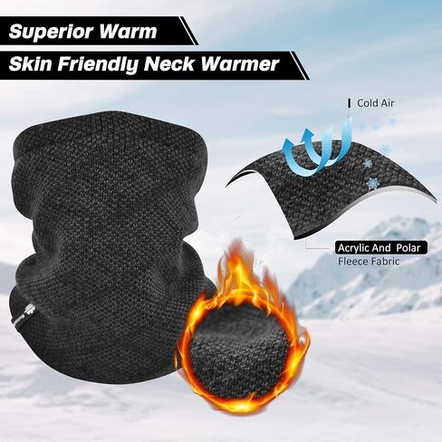 Botack Neck Warmer Gaiter, Thick Fleece Winter Warm Face Mask Scarf for Men Women Skiing Cycling in Saudi Arabia