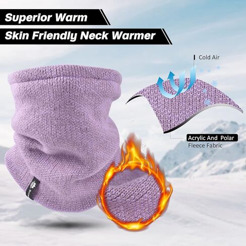 Botack Neck Warmer Gaiter, Thick Fleece Winter Warm Face Mask Scarf for Men Women Skiing Cycling in Kuwait