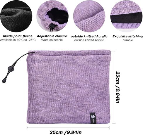 Botack Neck Warmer Gaiter, Thick Fleece Winter Warm Face Mask Scarf for Men Women Skiing Cycling in Kuwait