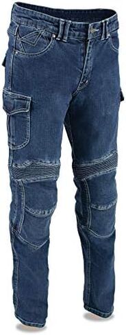 Milwaukee Leather MDM5012 Men's Blue Armored Straight Cut Denim Jeans Reinforced with Aramid by DuPont Fibers in Saudi Arabia