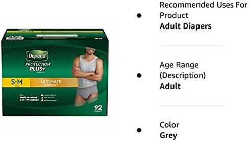 Depend Protection Plus Ultimate Max Absorbency 3-in-1 SureFit Flexible Underwear for Men: S-M in Kuwait