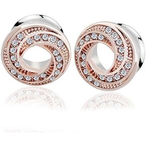 Pair of Stainless Steel Rhinestone Crystal Ear Tunnel Plugs Gauges Expanders Cubic Zirconia Body Piercing Earrings Plug Fashion Jewelry Gifts for Women Girls in Saudi Arabia