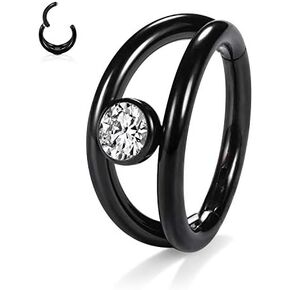 316L Surgical Steel Septum Clicker Ring Nose Ring Hoop Sleeper Hoop Earring Helix Rook Conch Cartilage Daith Tragus Earrings Lobe Nose Piercing Jewelry for Women in Saudi Arabia