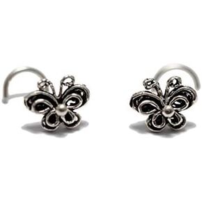 Butterfly Nose Stud, 925 Sterling Silver Nose Screw, Tiny Nose Stud, Nose Jewelry,Nostril Jewelry, Minimalist, Animal Jewelry in Saudi Arabia