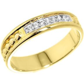 10k Yellow Gold 7-Stone Diamond Wedding Anniversary Band Ring in Saudi Arabia