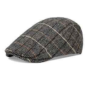 قبعات مسطحة منقوشة للرجال متعرجة قبعة غولف موزع الصحف قبعات اللبلاب للقيادة والصيد والصيد in Kuwait