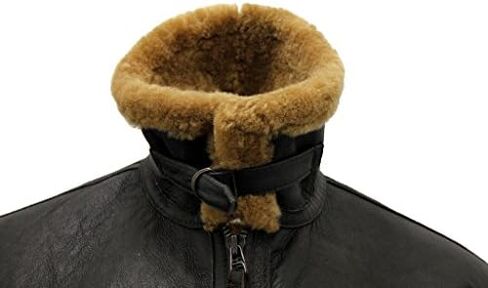 Men’s Brown RAF Real Shearling Sheepskin Flying Leather Jacket with Ginger Fur in Saudi Arabia